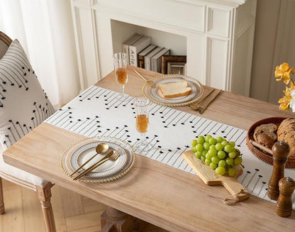 Boho Table Runner 13 x 90 Inch Long Natural Cotton Woven Runner - Image 5