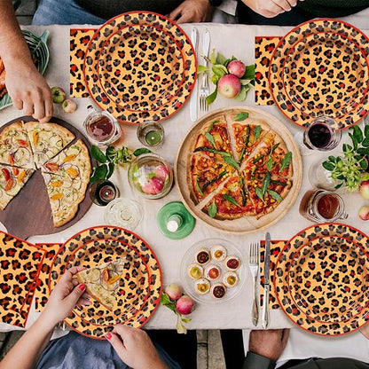 180pcs Red Cheetah Print Plates and Napkins Party Supplies, Serves 60 | - Image 7
