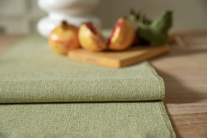 Sage Green Table Runners 90 Inches Long, Burlap Linen Style Rustic Farmhouse - Image 5