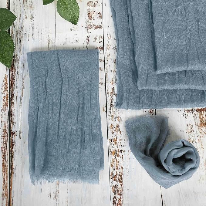 Efavormart 5 Pack 24"x19" Dusty Blue Matte Gauze Cheesecloth Napkins, Serene - Image 6