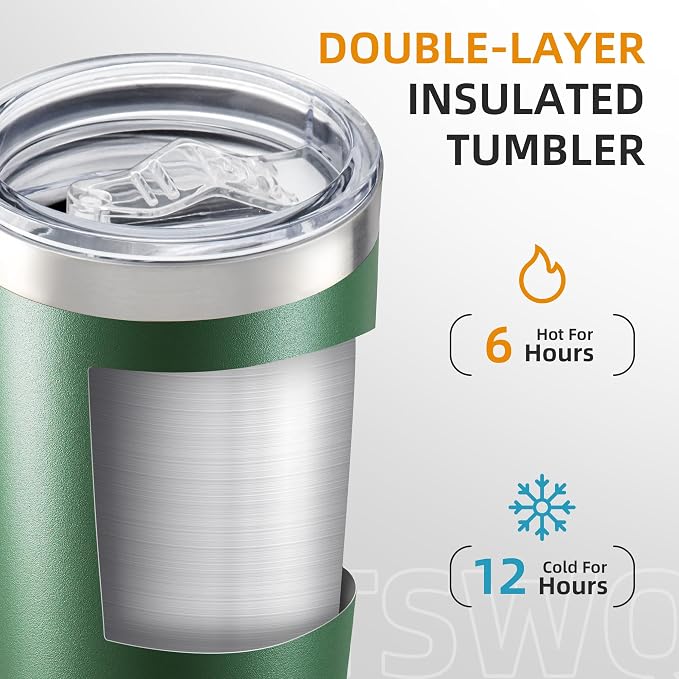 20oz Tumbler Bulk with Lid Stainless Steel Tumblers, 12 Pack | Leak Proof Lid - Image 2