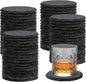 68 Pcs 4 Inch Round Black Slate Coasters Bulk by SIJDIEE