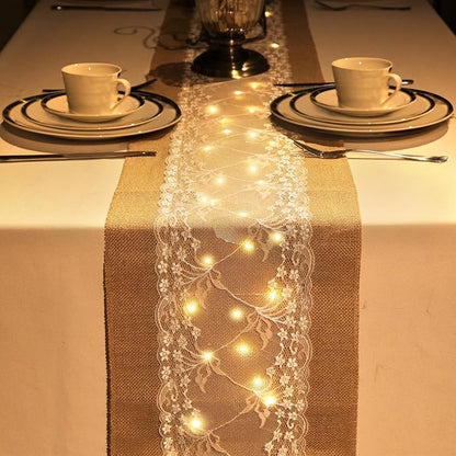 Xinnun 6 Pack Burlap Table Runner - Image 2