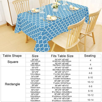 Smiry Rectangle Table Cloth, Waterproof Vinyl Tablecloth with Flannel Backing for Rectangle Tables, Wipeable Spillproof Plastic Tablecloths for Dining, Camping and Indoor (54"x120", Light Blue)