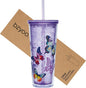 bzyoo 24oz Plastic Tumbler Cup, Lid & Straw, Iced Coffee, dishwasher safe by bzyoo