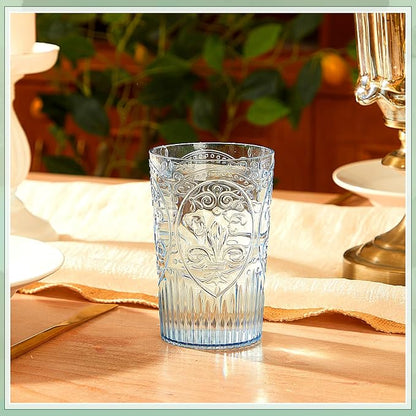 48 Pcs 16 oz Plastic Vintage Drinking Glasses Stemless Ribbed Highball Glasses - Image 5