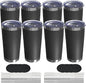 20oz Travel Coffee Tumbler 8 Pack, Lids and Straws, Stainless Steel | Double by UIRZOTN