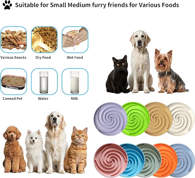 Bifeaw Slow Feeder Dog Bowls, Dishwasher Microwave Safe Silicone Puppy Puzzle - Image 4