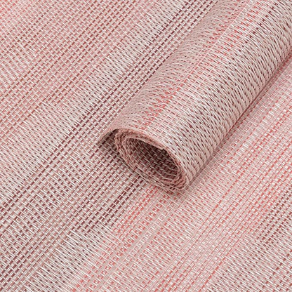 Winknowl Placemats Set of 6, Heat Resistant Stain Resistant Woven Vinyl Insulation Place mats, Durable Washable Elegant Table Mats for Kitchen Dining Table Decor (Misty Rose)