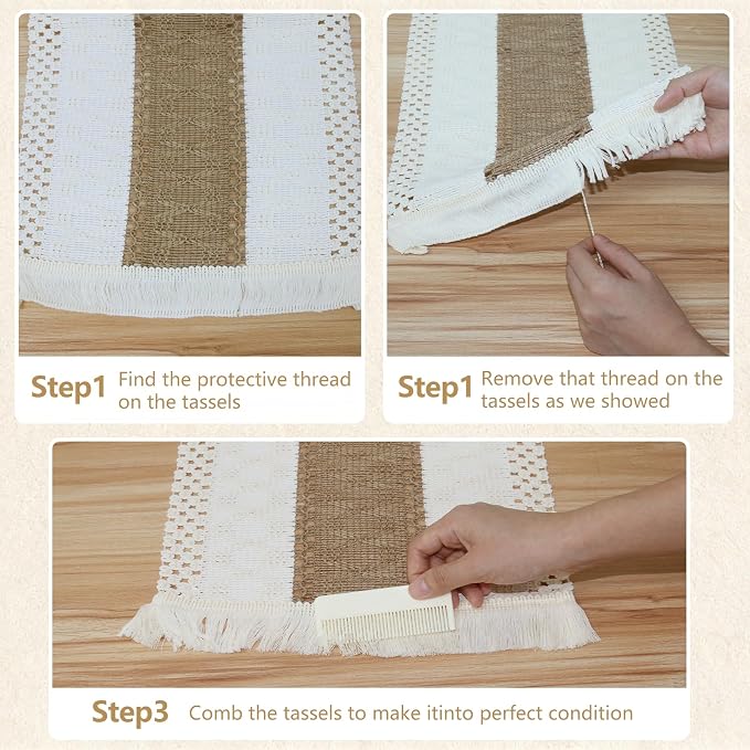 Placemats Set of 4 w/Charger Plates Table Mats Table Runner & Napkin Rings | - Image 7