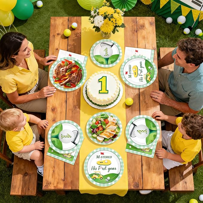 96Pcs His First Year Golf Party Decorations, Serves 24 | Golf Plates and - Image 7