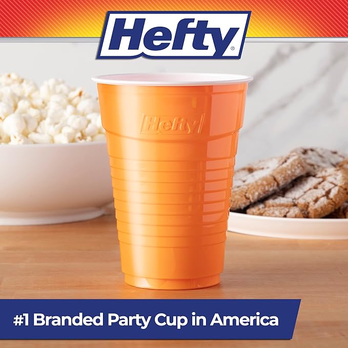 Hefty Party On Disposable Plastic Cups, 16 Ounce, Disposable Plastic Cups - Image 3