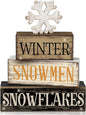 Moucuny 4 Pcs Winter Table Decorations Wooden Snowflake Decor Christmas Tiered by Moucuny