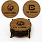 LazerEdge The Citadel Bulldogs Wooden Coaster Set - Cherry Wood - Officially Licensed Product - 4-Pack