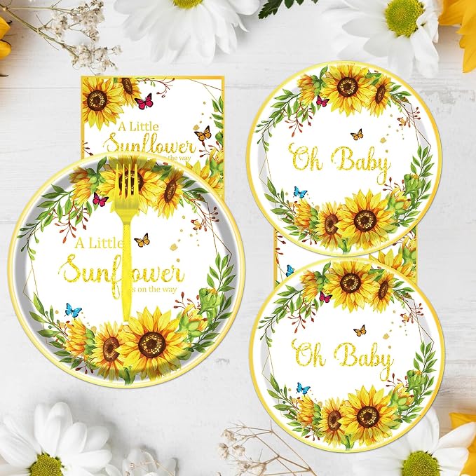 Rakuto Sunflower Baby Shower Decorations Supplies, A little Sunflower is on the - Image 5