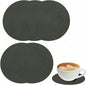 Set of 6 Leather Coasters, Dual-Sided Non-Slip, Waterproof, by Kemcatui
