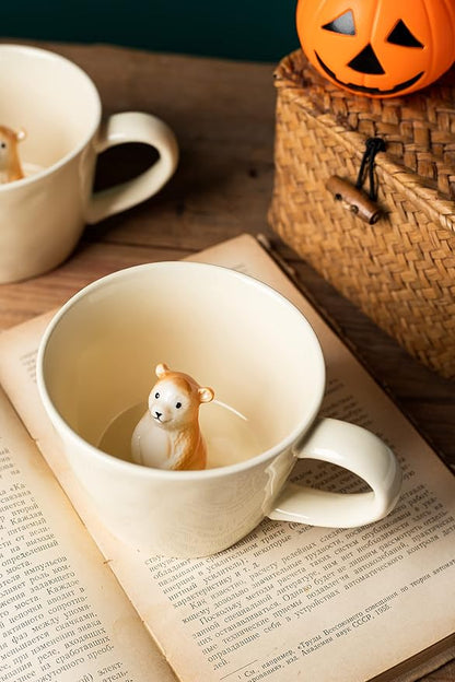 DIHOclub Bear Ceramic Cup Hidden 3D Animal Inside Mug, Cute Cartoon Handmade - Image 8