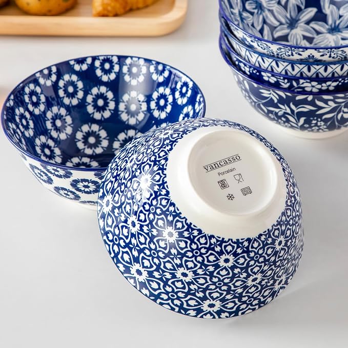 vancasso SELENE 24 oz Ceramic Cereal Bowls, Dishwasher & Microwave Safe - Image 9
