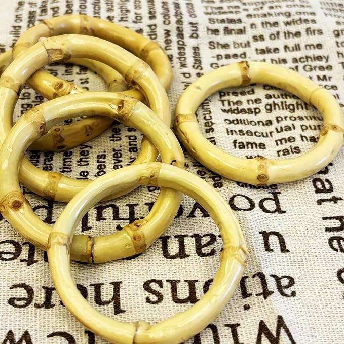 Bamboo Napkin Rings Set of 12 Handmade Napkin Holder Rings Farmhouse Table - Image 3