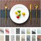 Placemats Set of 4 Vinyl/Plastic Woven Place Mats for Kitchen Table Indoor/Outdoor Washable Placemat Wipeable Dining Table Mats (Ombre Brown Black,4)