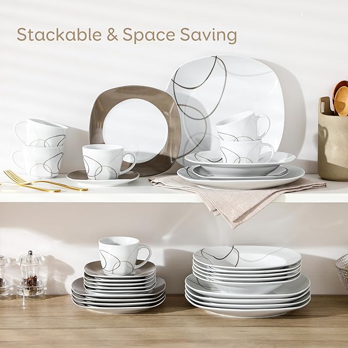VEWEET 30 PCS Ceramic Dinnerware Sets - Image 6