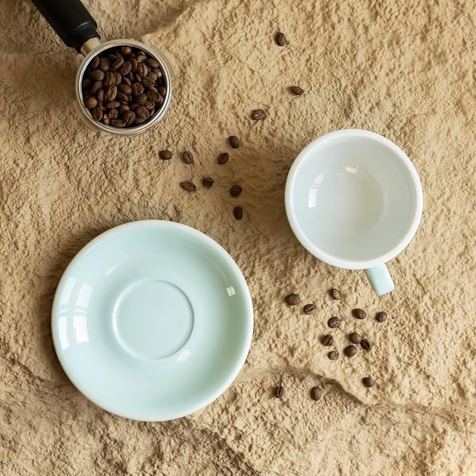 Loveramics Cappuccino Cup with Saucer, 8 oz Ceramic Coffee cup with Round Bottom - Image 6