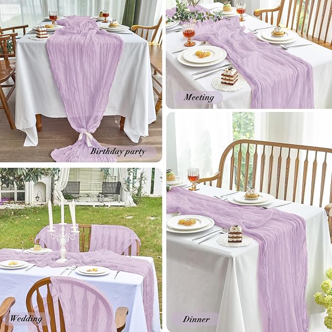 IVAPUPU Purple Table Runner 120 Inch - Image 6