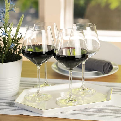 Spiegelau Style Burgundy Wine Glasses, Crystal Clear Red Wine Glasses for Pinot Noir, Elegant Glassware, Wedding Gifts, Birthday Gifts for Women and Men, Home Bar Accessories, 22.6 oz, Set of 4