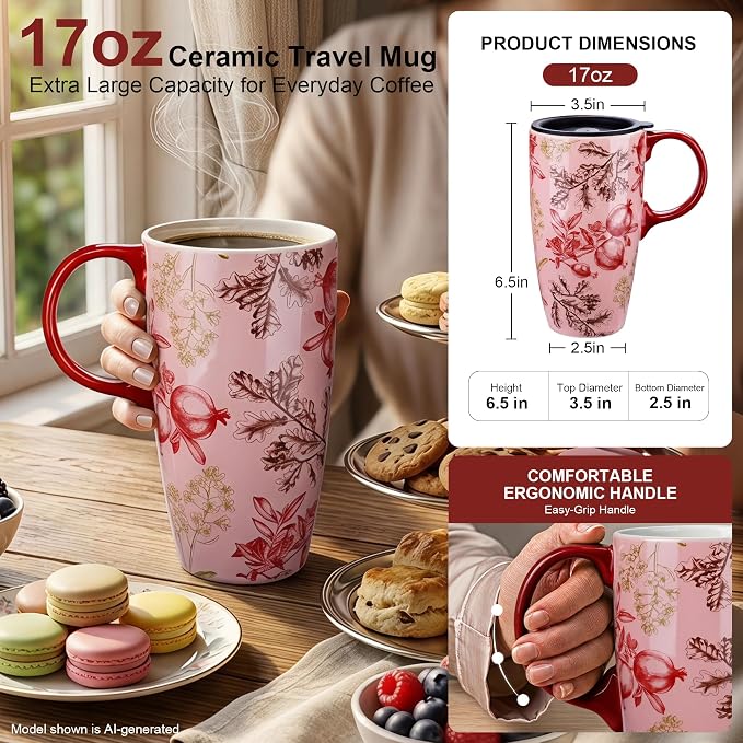 Topadorn 17oz Ceramic Travel Mug - Image 2