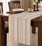 13"x 72" Jacquard Woven Chenille Table Runner, Colorful Stripe | Exquisite by MuseHaus