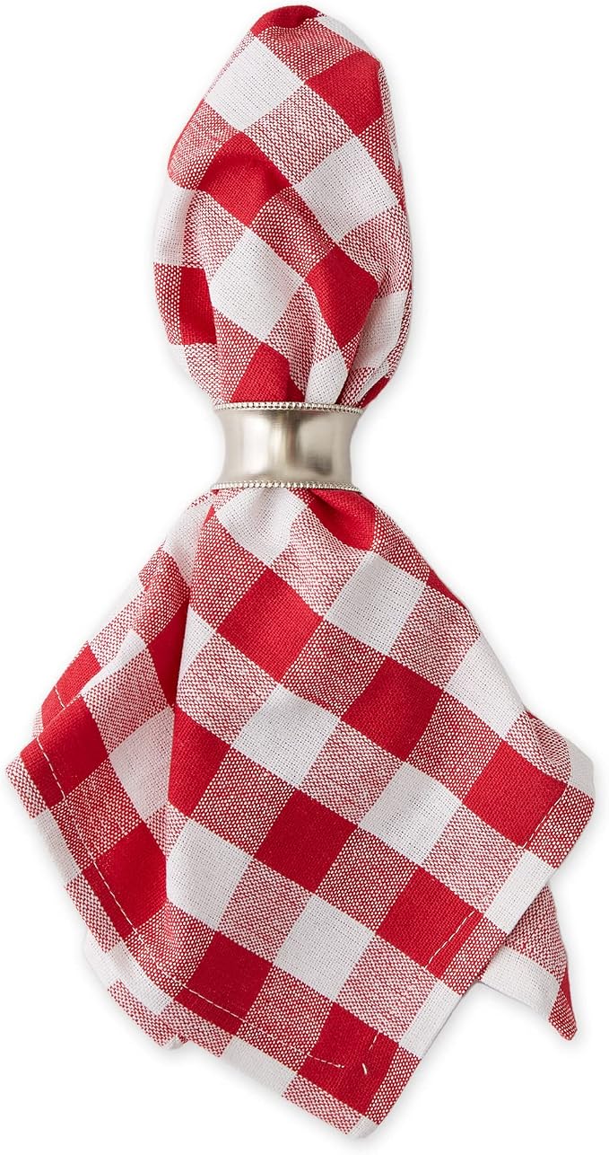DII Checkered Tabletop Collection 100% Cotton, Machine Washable, Napkin Set - Image 2