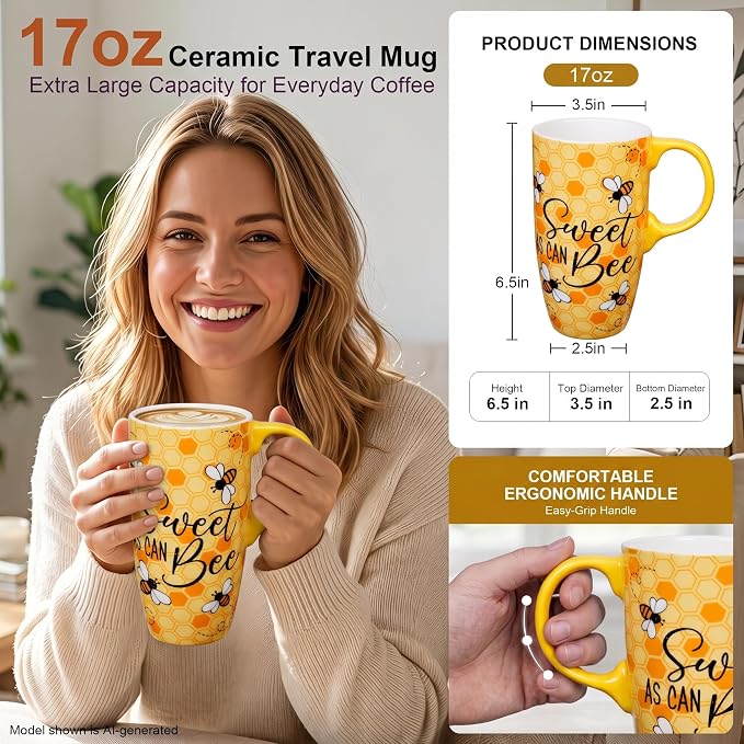 Topadorn 17oz Ceramic Travel Mug - Image 2