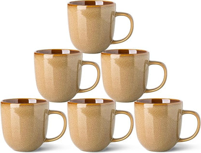 LERATIO Ceramic Coffee Mugs Set of 6, 12oz Handmade Coffee Mugs Set | Large by LeRatio