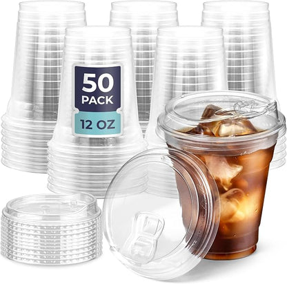 Fit Meal Prep 50 Pack 12 oz Clear Plastic Cups by FMPBRANDS