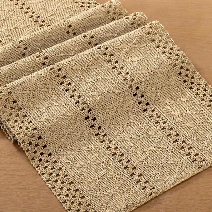 Boho Table Runner Summer Farmhouse Rustic Dining Dresser Scarf Home Decor | - Image 2