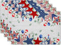 4th of July Placemats Set of 4 Patriotic America Flag Stars Rectangle Table Mats 12x18 Inch Country Rustic Holiday Kitchen Dining Home Outdoor Party Table Decoration