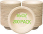 16 oz Compostable Paper Bowls 200pack, Heavy-Duty, Eco-Friendly, Bulk Pack by Emlifepak