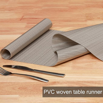 Table Runner 55 Inches Long, Vinyl Woven Heatproof Table Runners | Washable - Image 2