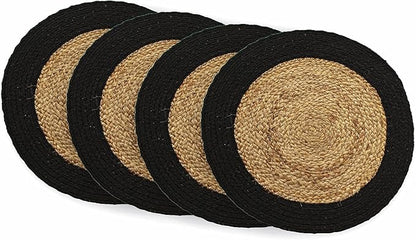 Round Verona Woven Jute & Cotton Braided PLACEMAT, Size -15” Round, Color by ChardinHome