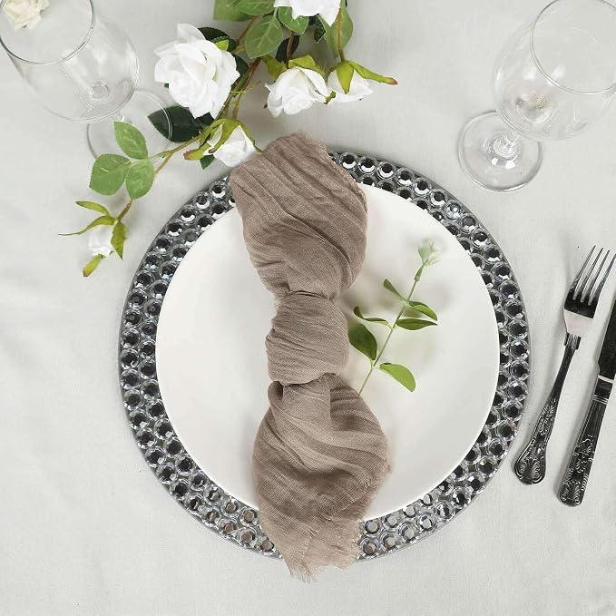 Efavormart 5 Pack 24"x19" Natural Matte Gauze Cheesecloth Napkins, Scandi-Boho - Image 8