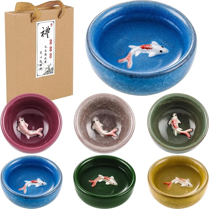 Skyley 6 Pieces Korean Soju Shot Glasses Sets Porcelain Cups Korean Ceramic by Skyley