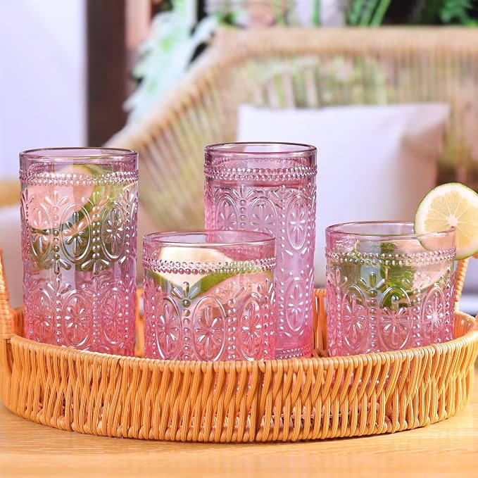Darlion Vintage Glassware, 12oz Highball Glasses | Lead-Free Glass, Food Grade - Image 4