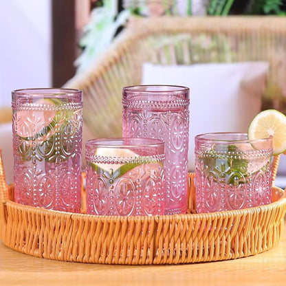 Darlion Vintage Glassware, 12oz Highball Glasses | Lead-Free Glass, Food Grade - Image 4
