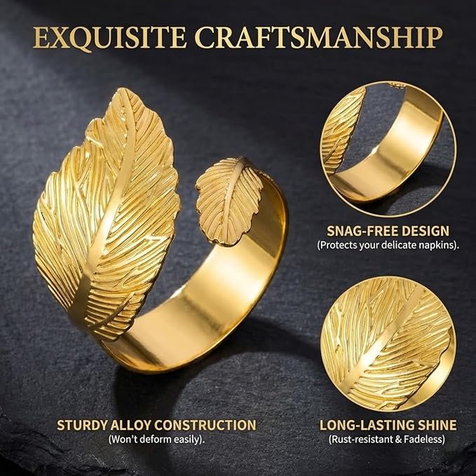 Gold Napkin Rings Set of 10 - Image 7