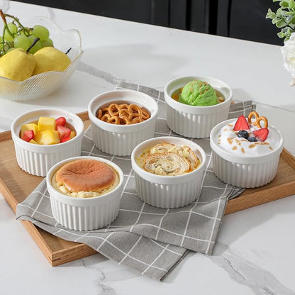 MALACASA Ramekins 8 oz Oven Safe, Porcelain Creme Brulee Ramekins Pudding - Image 5