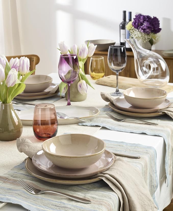 Oneida Organic Shades Clay Stoneware 12-Piece Dinnerware Set - Image 8