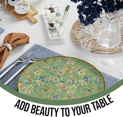 9 Inch Floral Paper Plates, 50 Pack – Elegant Pastel Flower Disposable Plates - Image 2