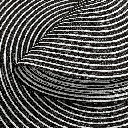 SHACOS 15 inch Round Braided Placemats Set of 6 Non Slip Washable Fabric Kitchen Table Place Mats Heat Resistant Table Mats for Home Wedding Party, Black White