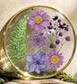 Oqplog Resin Drink Coaster for Desk Coffee Table-Purple Cute Dried Flowers Cup by Oqplog