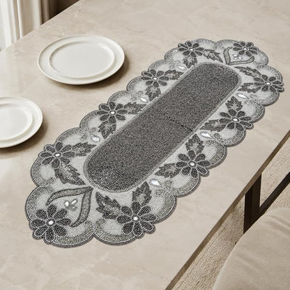 Handmade Beaded Table Runner 13 x 36 Inch, Decorative Dining Table Accent - Image 6